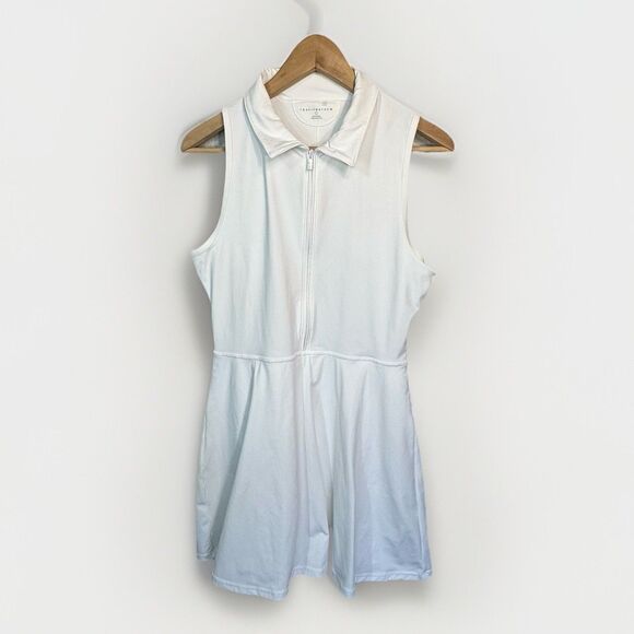 Travis Mathew Women Move Half Zip Sleeveless Active Tennis Golf Dress L White - Picture 1 of 11